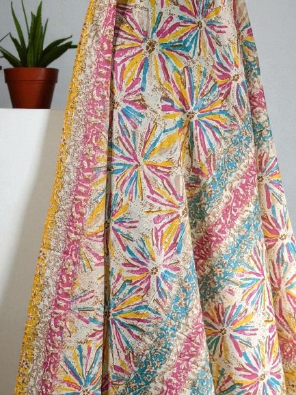 Vivid Threads Cotton Self Design Women Dupatta Or Scarf |Multicolor|