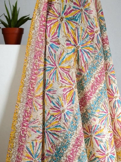 Vivid Threads Cotton Self Design Women Dupatta Or Scarf |Multicolor|