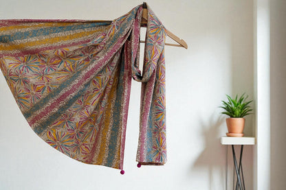 Vivid Threads Cotton Self Design Women Dupatta Or Scarf |Multicolor|