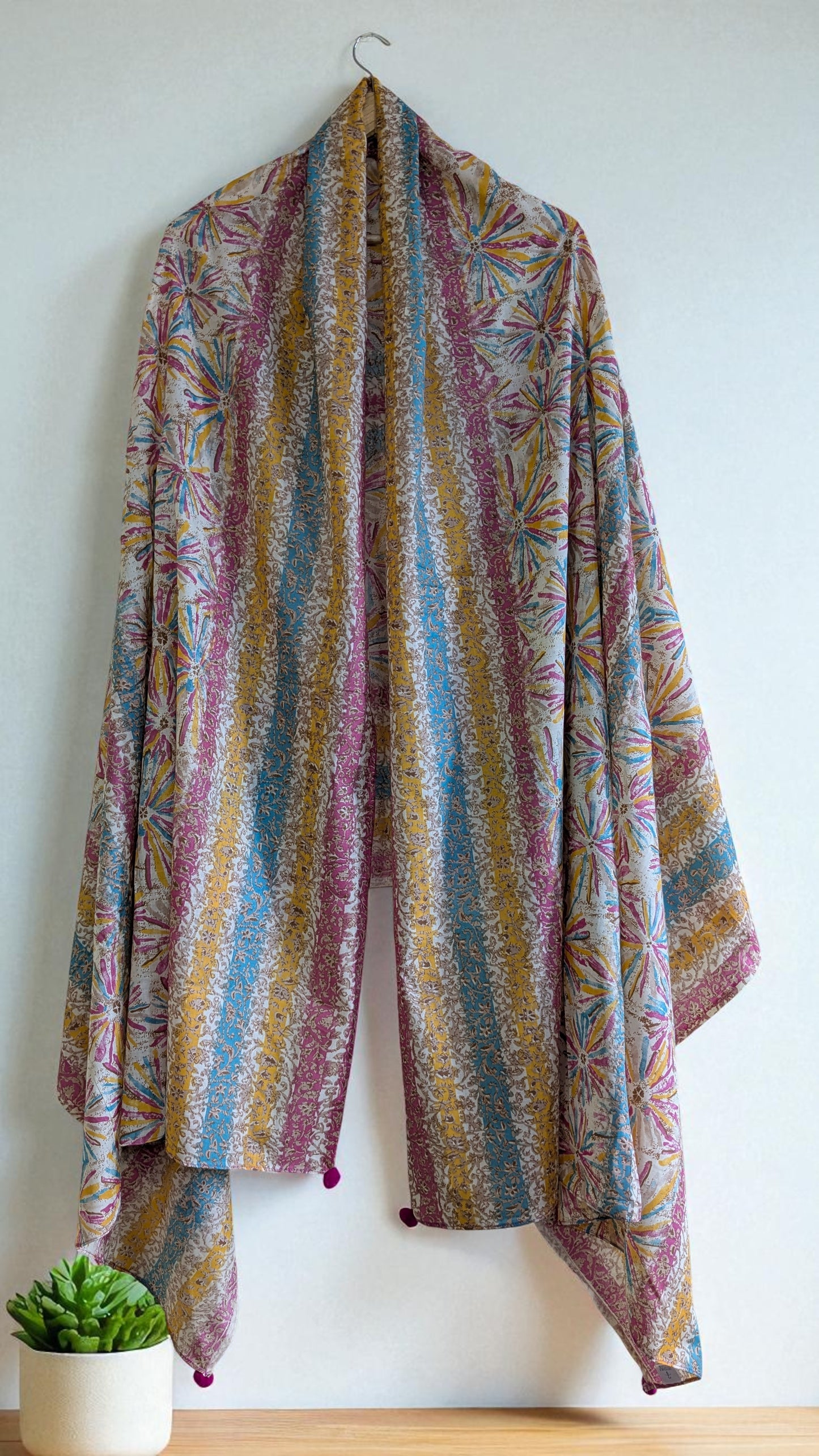 Vivid Threads Cotton Self Design Women Dupatta Or Scarf |Multicolor|